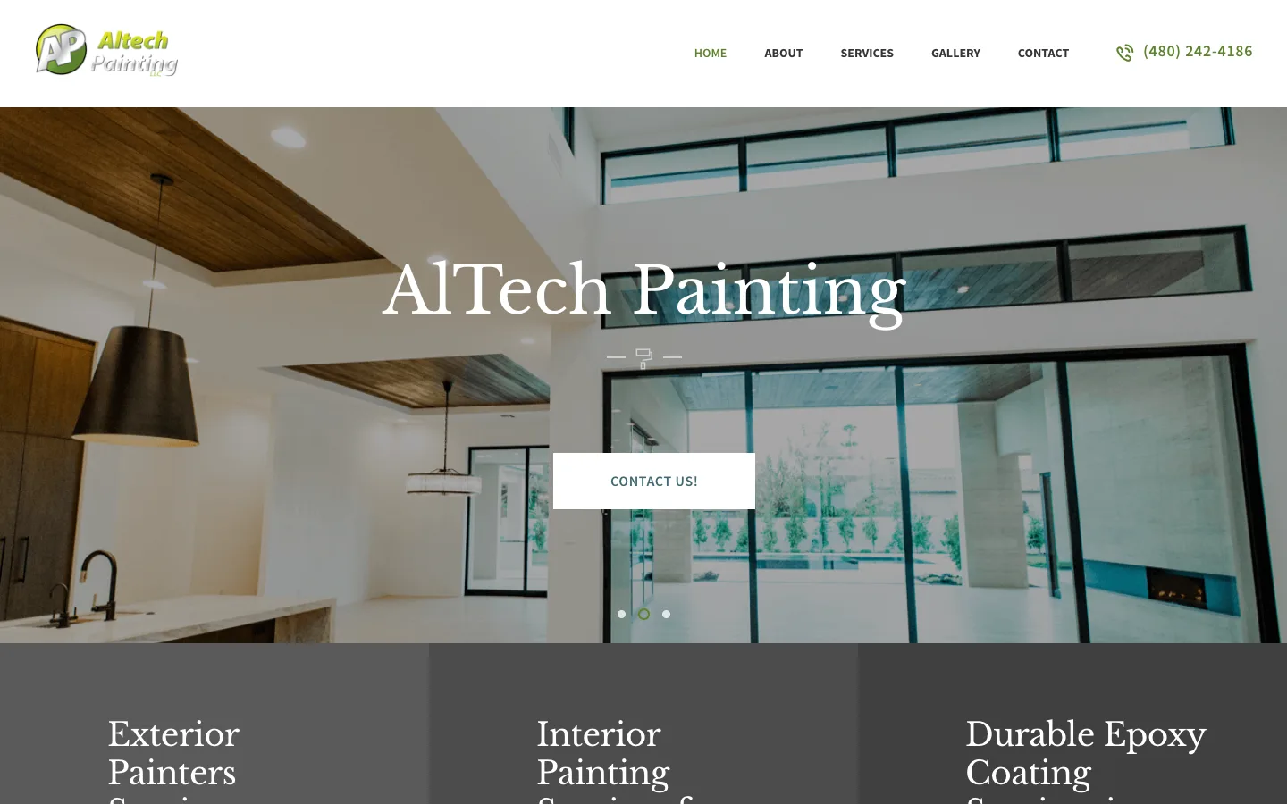 Altech Painting website — desktop view