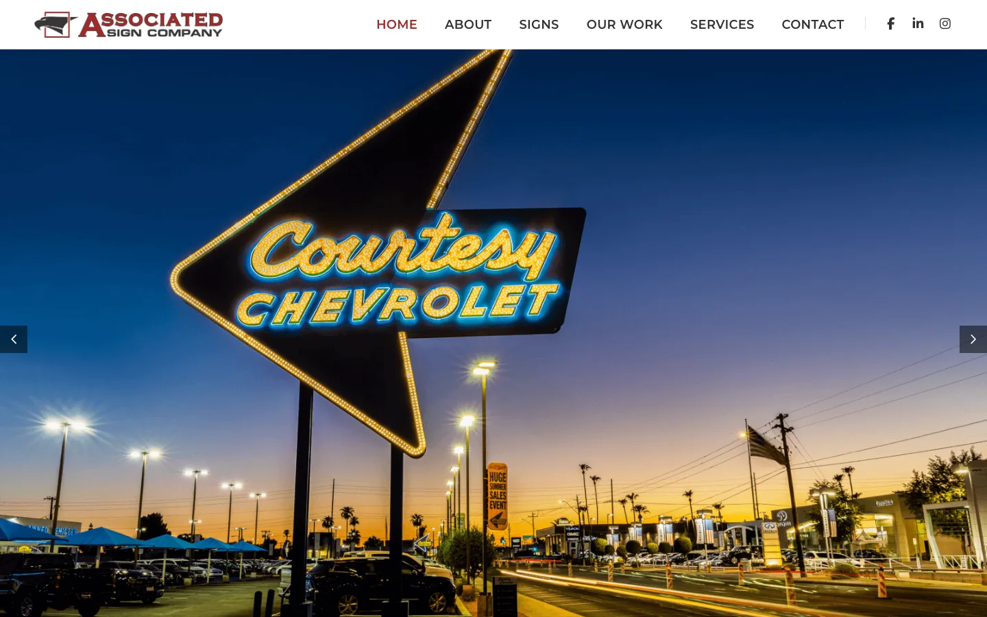 Associated Sign Company website — desktop view