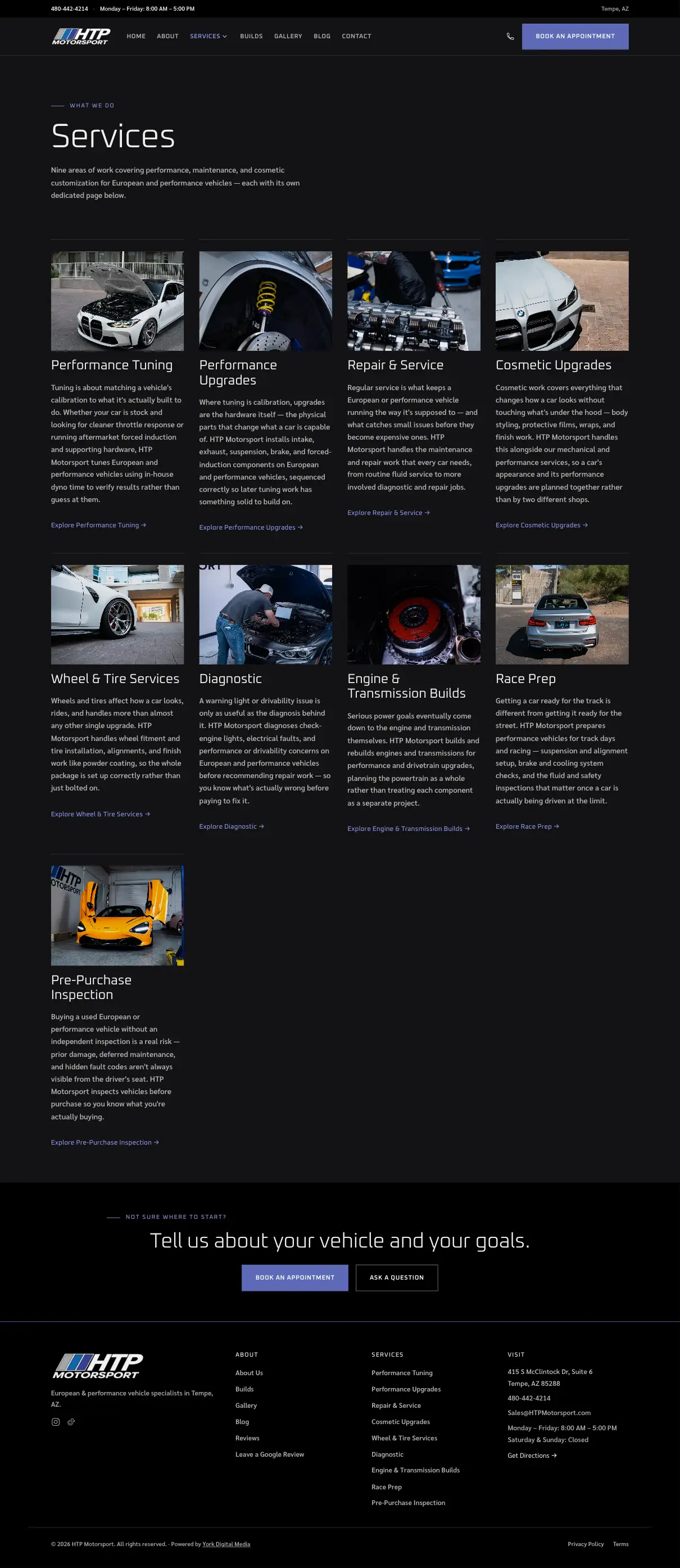 HTP Motorsport — Services page