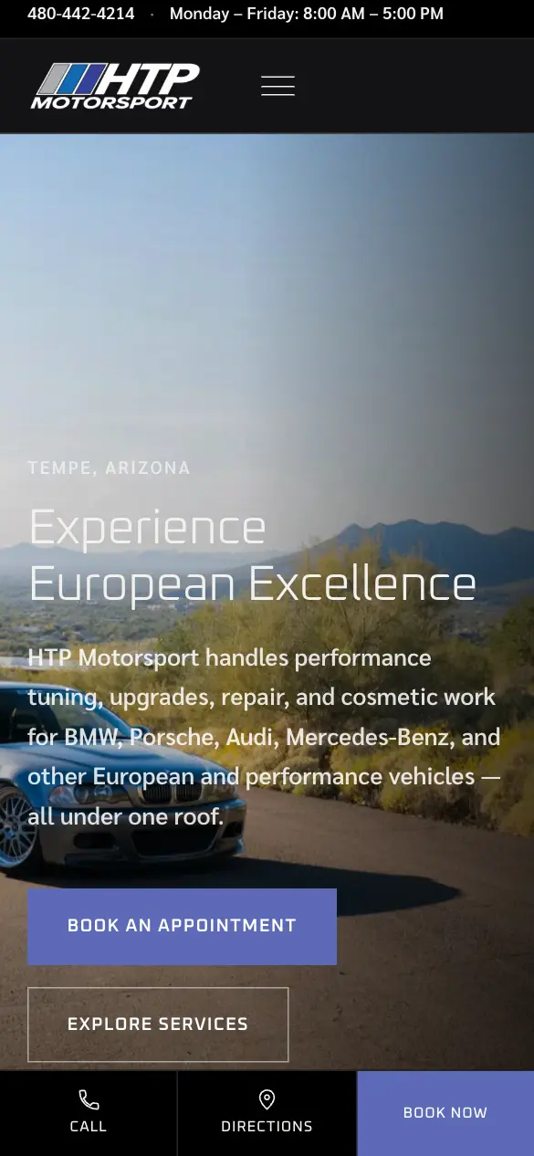 HTP Motorsport — Home on a phone