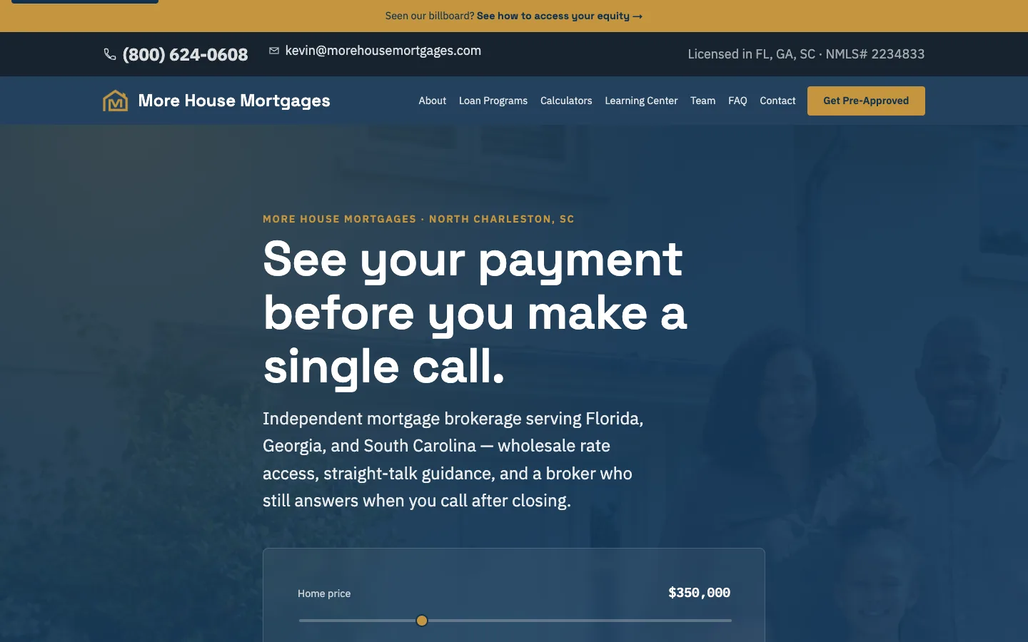 More House Mortgages website — desktop view
