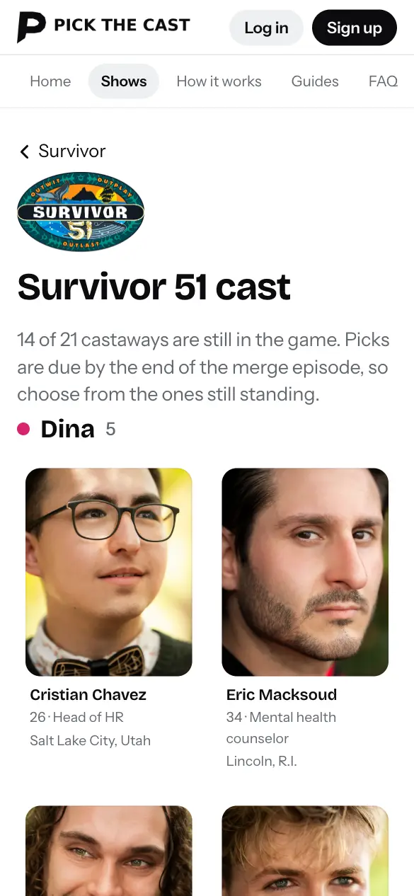 Pick the Cast — Cast on a phone