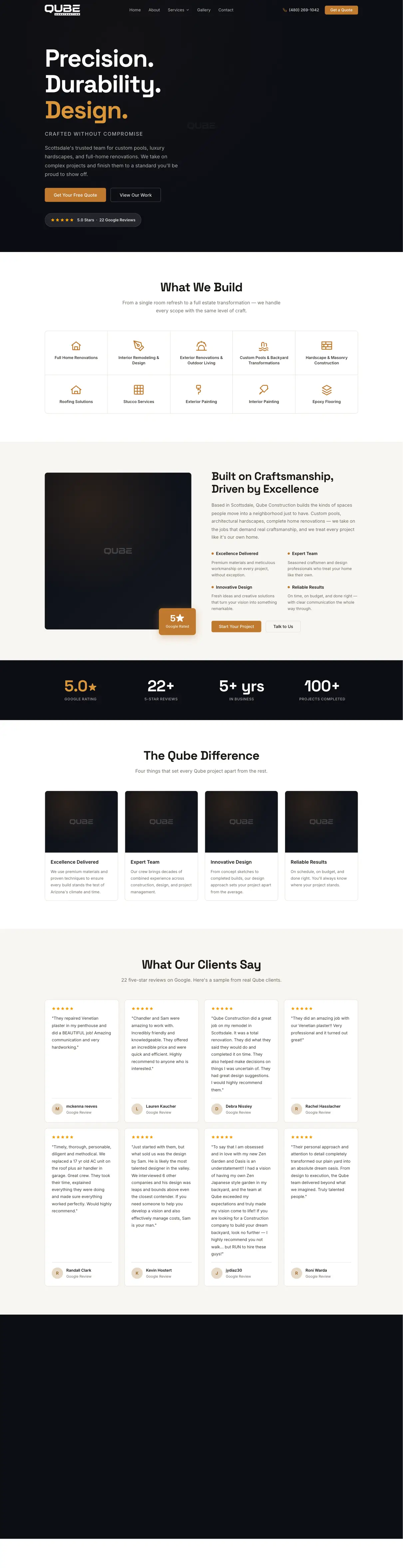 Qube Construction — Home page