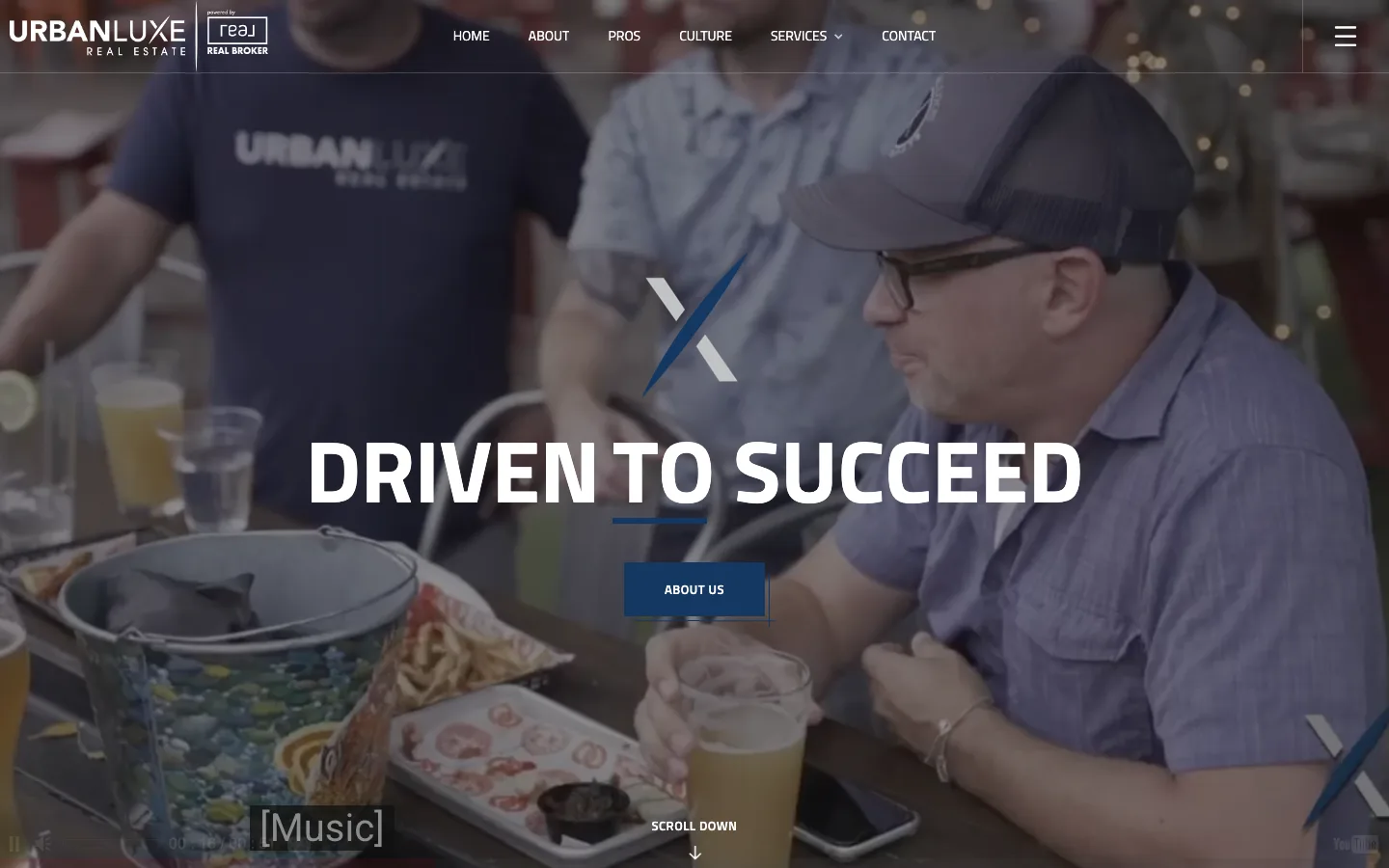 Urban Luxe Real Estate website — desktop view