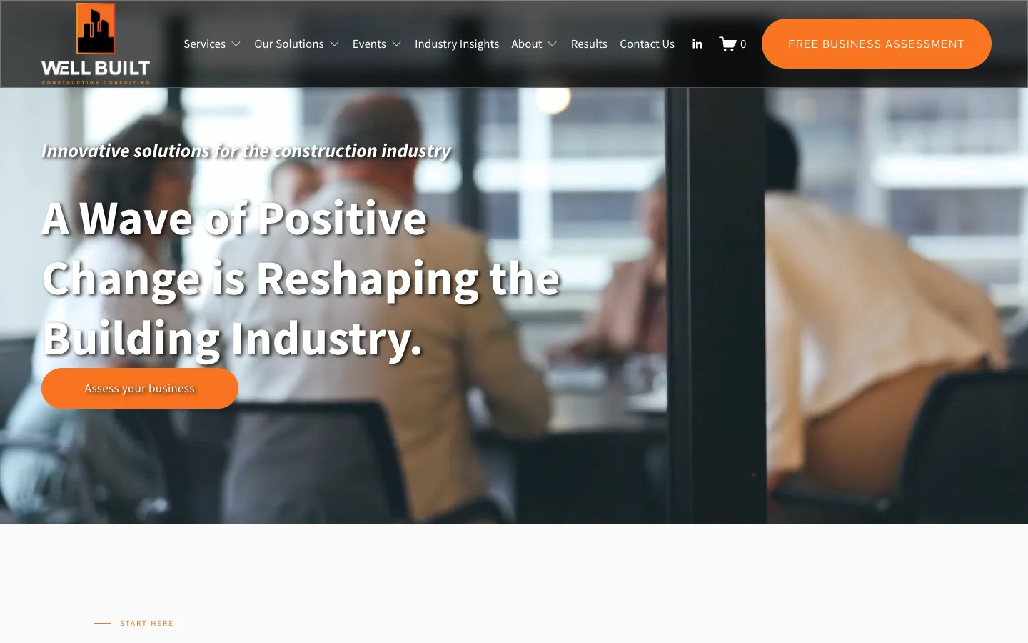 Well Built Consulting website — desktop view